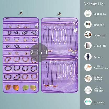 Dual-sided Hanging Jewelry Organizer Necklace Holder Jewelries Storage - Image 2