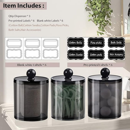 SheeChung 3 Pack Qtip Holder, Apothecary Jars - Image 5