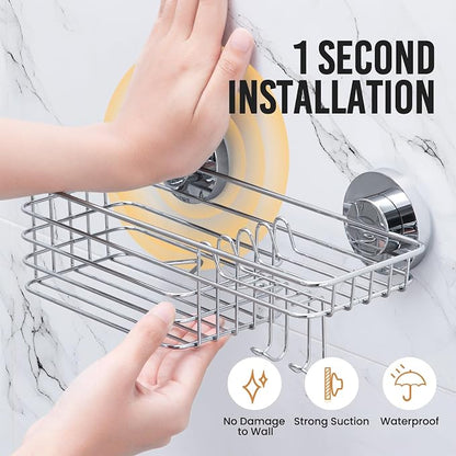 LEVERLOC Shower Caddy Suction Cup, 3 Pack Heavy Duty Bathroom Organizer - Image 2