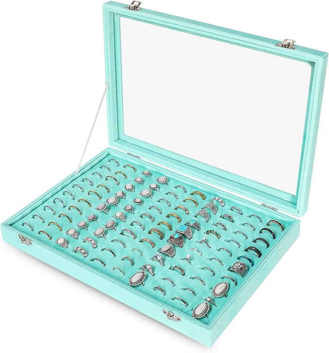 Frebeauty Ring Organizer Tray 100 Slots Ring Holder by Frebeauty