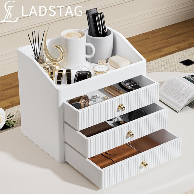 Office Accessories, Begie White Vegan Leather Office Supplies - Image 2