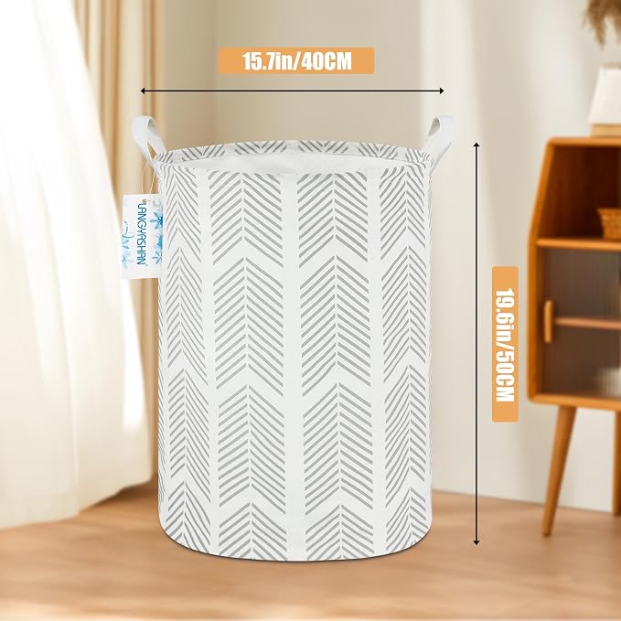 LANGYASHAN Laundry Basket Canvas Fabric Collapsible Organizer Basket - Image 2