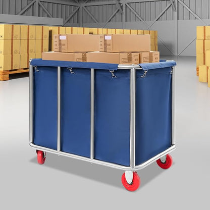 Commercial Laundry Cart with Wheels, Laundry Hamper Cart, Heavy Duty Rolling - Image 3