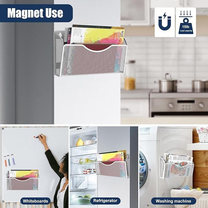3 Pcs Magnetic File Holder for File Cabinets, Folder Holder Organizer- No - Image 6