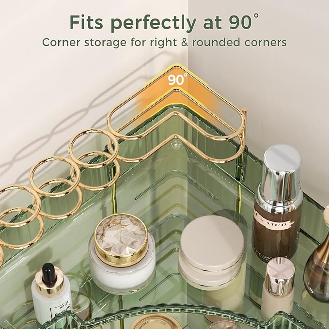BEFSOP Corner Bathroom Counter Organizer, Upgraded 3-Tier Makeup Organizer - Image 7