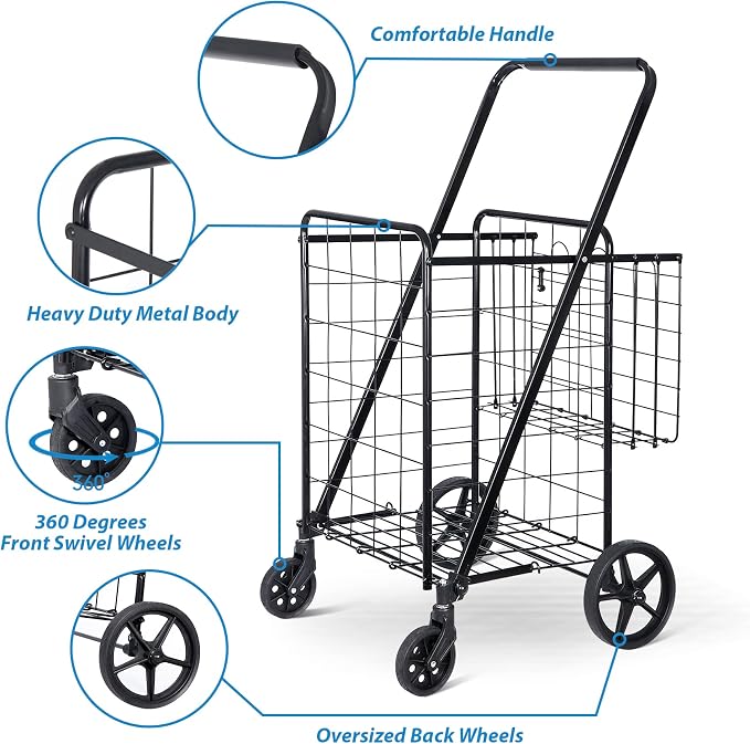 Foldable Shopping Utility Cart Portable Grocery Cart - Image 6