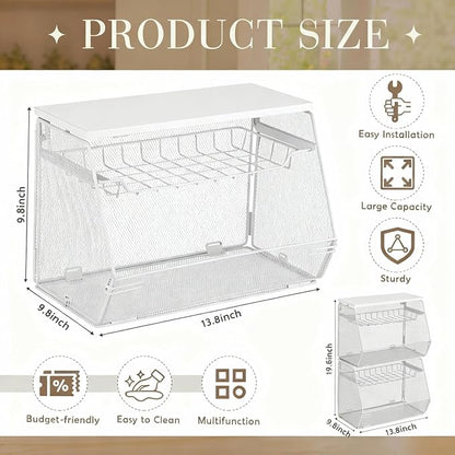 Teenyyou 2 Pcs Stackable Mesh Fruit Basket - Image 2