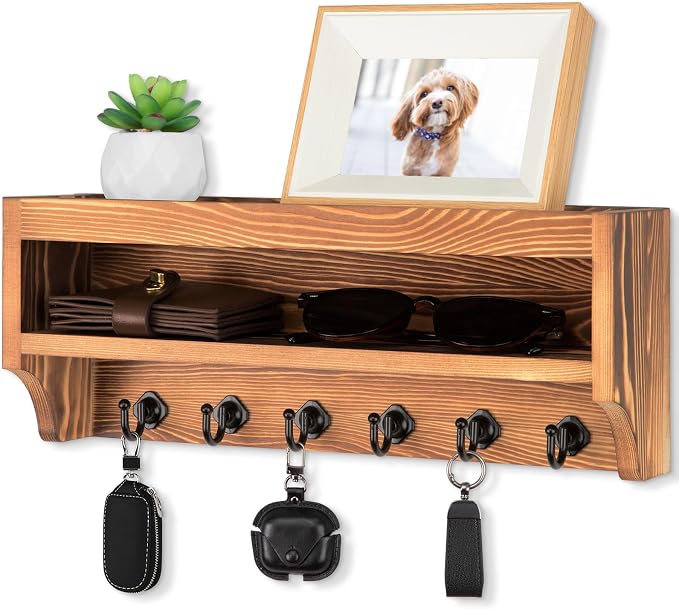 Nekon Key Holder Wall Mount, 12.8" W x 5.6" H x 3.7" D Wall Mounted Key and by NekonDesign