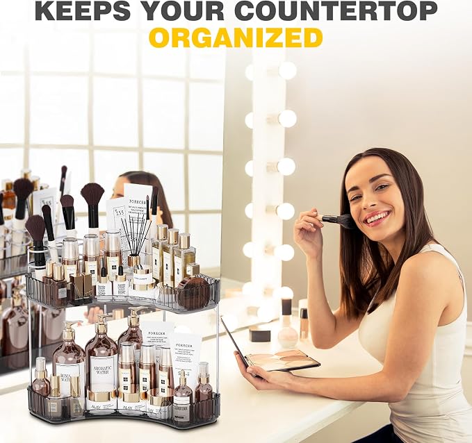 2-Tier Corner Bathroom Counter Organizer - Image 8