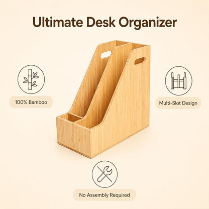 Bamboo Magazine Holder Wood Magazine File Holder | Frames Document Cabinet Rack - Image 6
