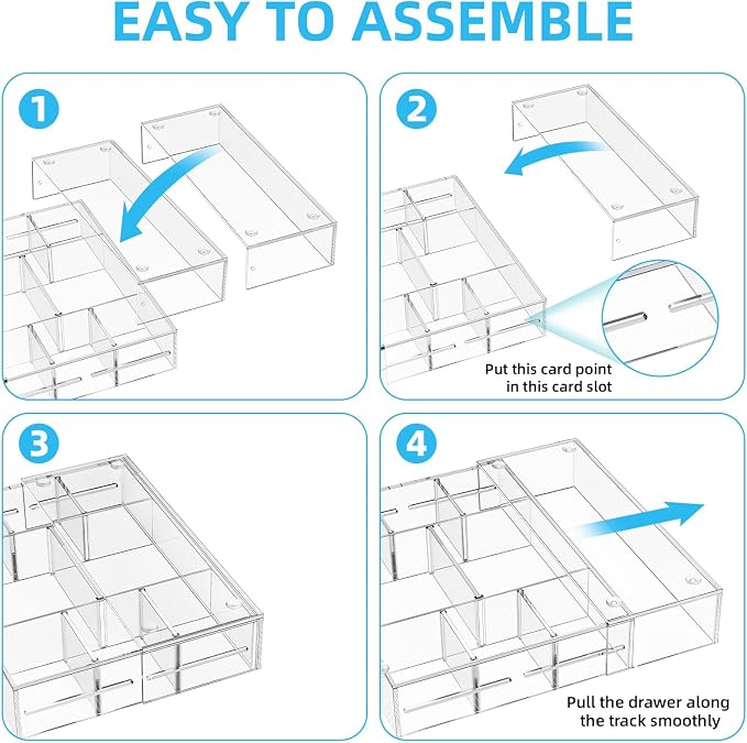 Marbrasse Acrylic Expandable Drawer Organizer, Desk Organizers and Accessories - Image 5