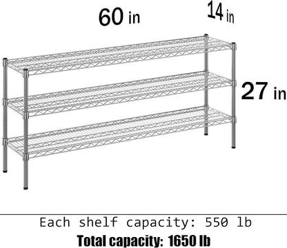 14" Deep x 60" Wide x 27" Height Wire Shelving Kit | 3-Tier | NSF Commercial - Image 3