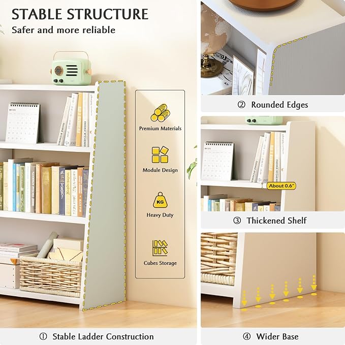 IOTXY Wooden Extendable Shelf Bookcase - Image 4