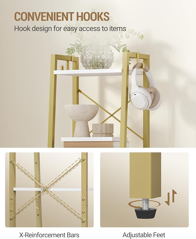 Hzuaneri Ladder Shelf, Freestanding Corner Storage Shelf | Bookcase - Image 4