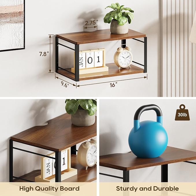 Floating Nightstand, Wood Bedside Shelf Wall Mounted Nightstand, Floating - Image 2