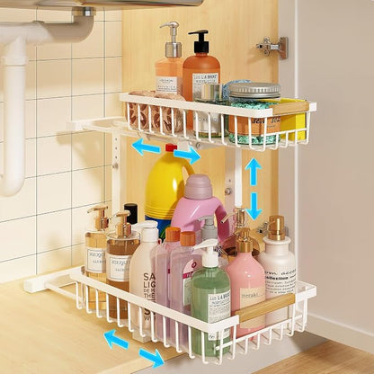 REALINN Under Sink Organizer, Height Adjustable Under Sink Organizers and by REALINN