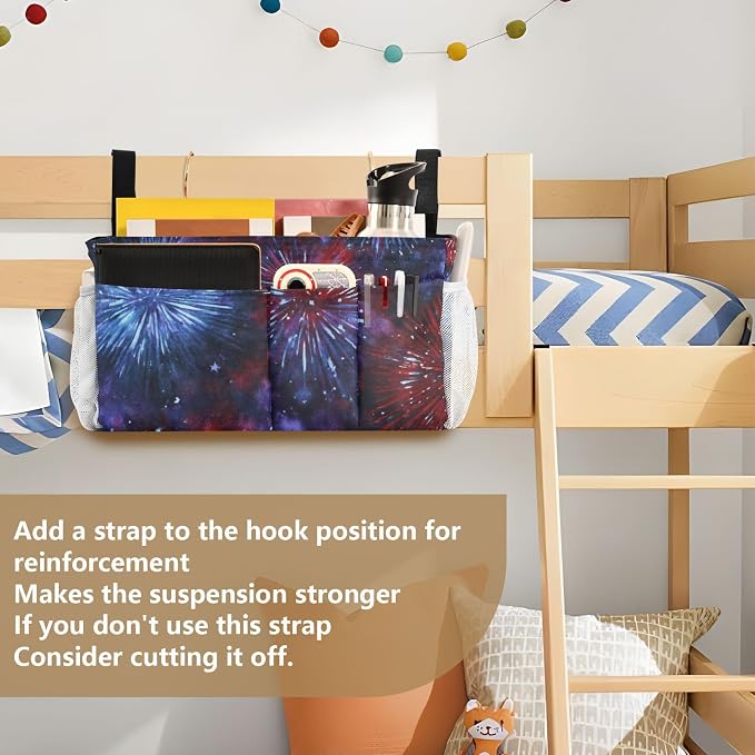 American Tie Dye Stars and Fireworks Bedside Caddy - Image 6