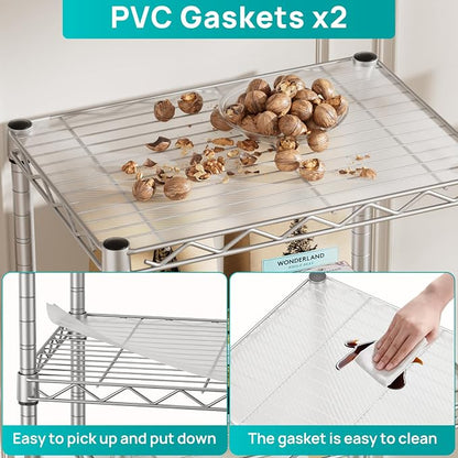 SINGAYE 4 Small Shelves Storage Shelf Wire Shelving Unit Metal Shelf Adjustable - Image 4