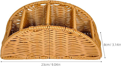 jojofuny Synthetic Rattan Remote Storage Holder Organizer Makeup Brush Holder - Image 6