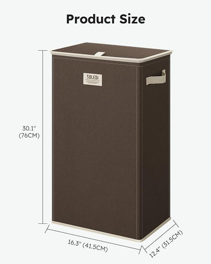 SOLEDI Laundry Hamper with Lid 100L Large & Tall Collapsible Laundry Basket - Image 3