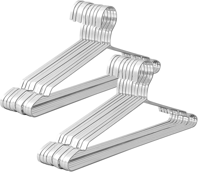 16.5" Heavy Duty Extra Wide Stainless Steel Coats Hangers, Strong Durable Metal by Jetdio