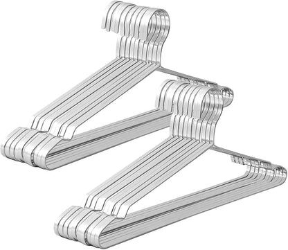 16.5" Heavy Duty Extra Wide Stainless Steel Coats Hangers, Strong Durable Metal by Jetdio