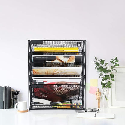 samstar 2 Pack Wall File Organizer, 6-Tier Wall Mount Paper Holder Vertical - Image 5
