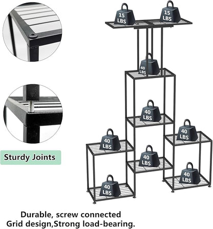 Plant Stand Indoor Outdoor, Metal 6 Tier Tall Hanging Plant Shelf - Image 5
