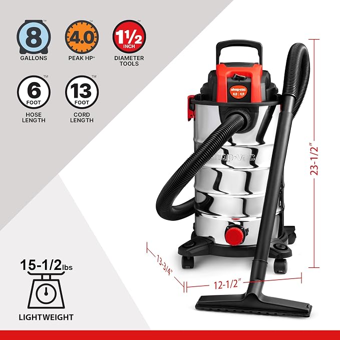 Shop-Vac 8 Gallon 4.0 HP Wet/Dry Vacuum - Image 3