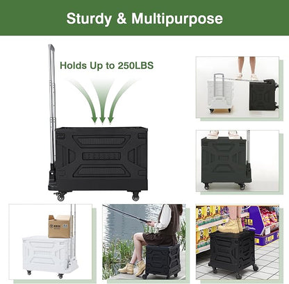 VECELO 23 GAL 2-in-1 Foldable Shopping Cart, Collapsible Utility Cart - Image 4