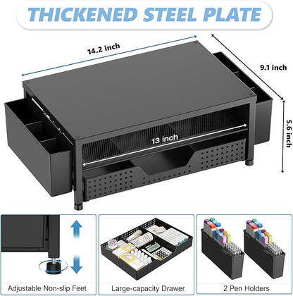OPNICE Desk Organizer and Accessories, 2-Tier Computer Monitor Stand Riser - Image 2