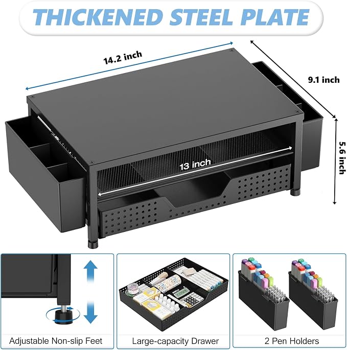 OPNICE Desk Organizers and Accessories, Computer Monitor Stand Riser - Image 6