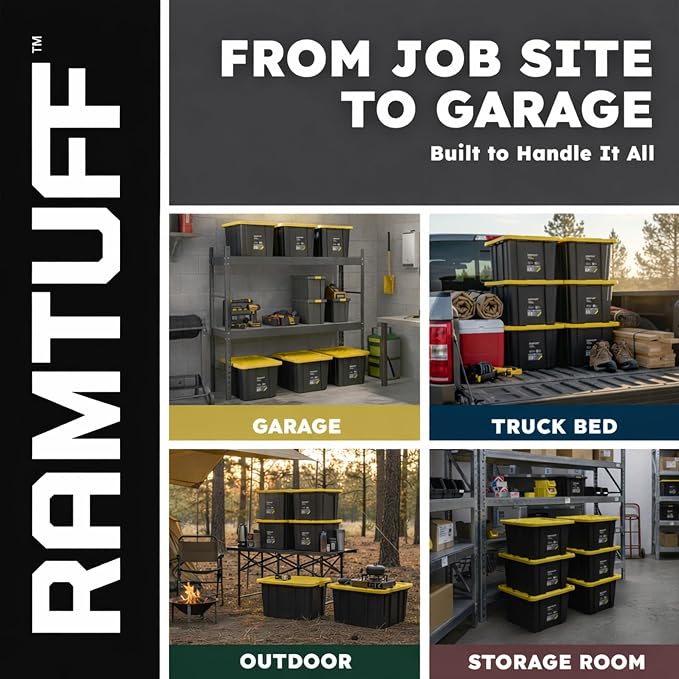 Ramtuff 6 Pack Heavy Duty Stackable Storage Container - Image 4
