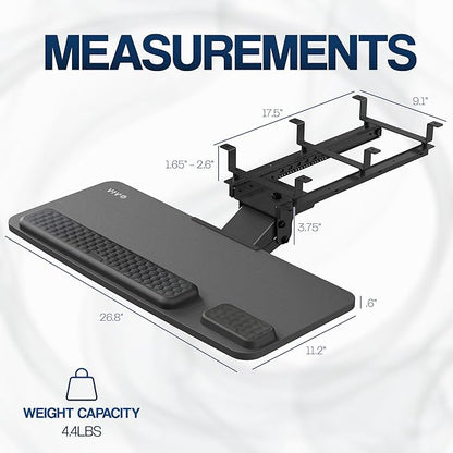 VIVO Premium Adjustable 27 x 11 inch Computer Keyboard and Mouse Platform Tray - Image 5