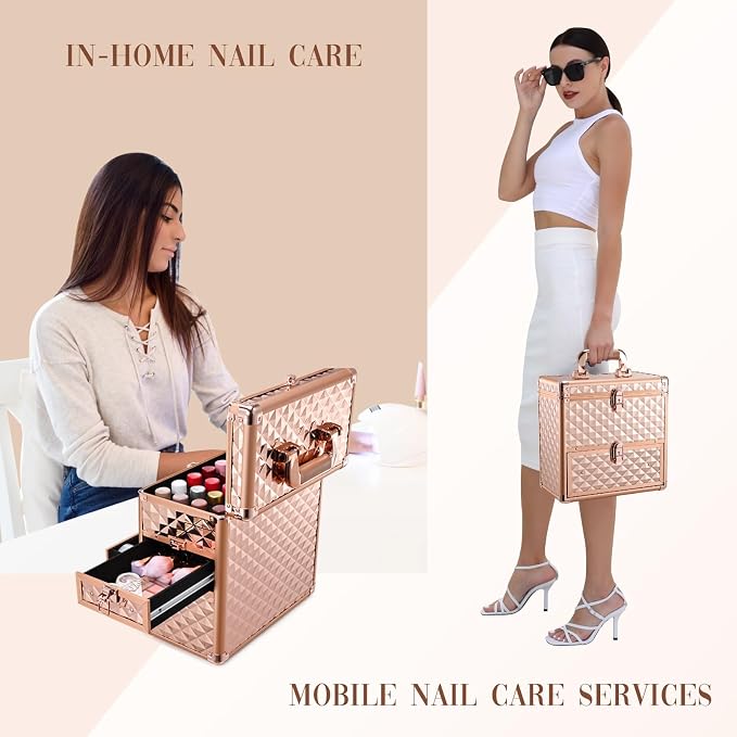 Makeup Train Case Professional Makeup Organizer Case - Image 2