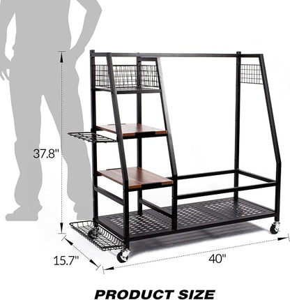 Golf Bags Storage Garage Organizer, Golf Bag Rack Fits 2/3 Golf Bags and Golf - Image 6