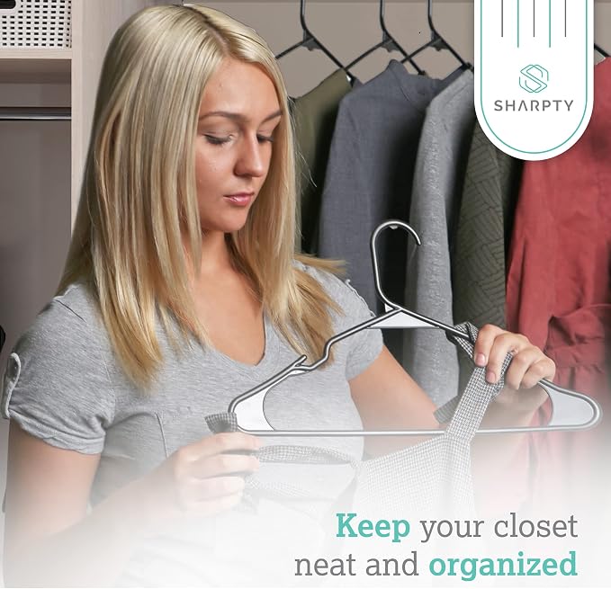 Sharpty Plastic Hangers, Space Saving, Heavy Duty, Fabric-Friendly, Accessories - Image 3