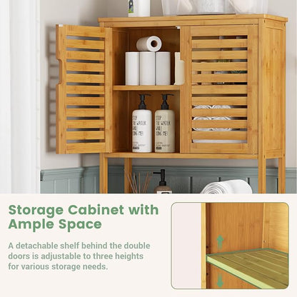 Over The Toilet Storage Cabinet, Tall Bathroom Cabinet Organizer - Image 8