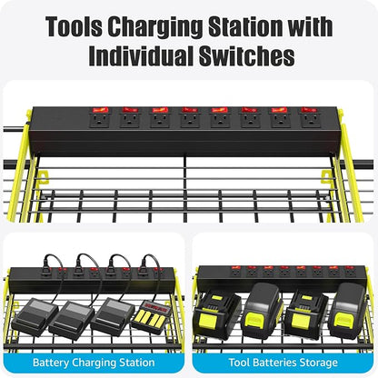 CCCEI Green Power Tool Organizer Wall Mount, Large Tools and Battery Storage - Image 2