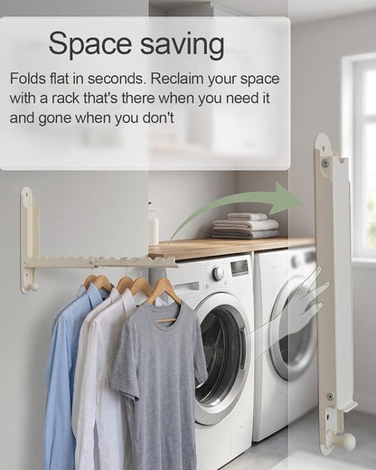 Foldable Clothes Drying Rack Heavy Duty Wall Mounted 2 Pack - Image 4