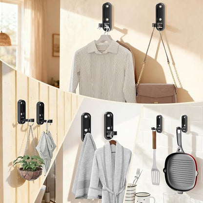 4-Pack Heavy Duty Zinc Alloy Folding Wall Hooks - Image 7