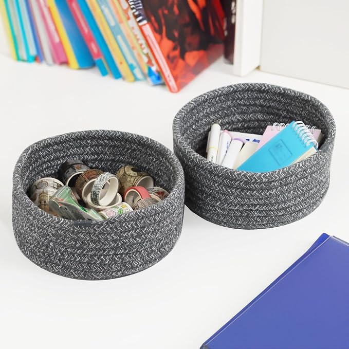 Small Woven Cotton Rope Baskets, Gift and Storage Baskets, Nursery Organizer - Image 3