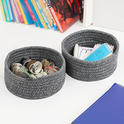 Small Woven Cotton Rope Baskets, Gift and Storage Baskets, Nursery Organizer - Image 3