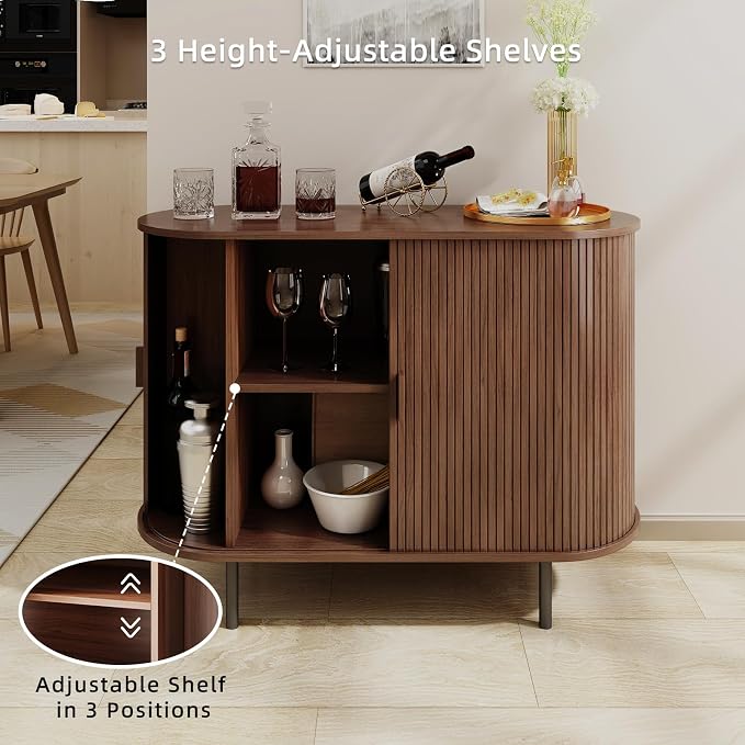 Buffet Sideboard Cabinet with Storage, Modern Accent Coffee Bar Console Table - Image 3