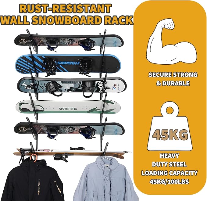 Snowboard Wall Racks, Adjustable Storage Rack - Image 4