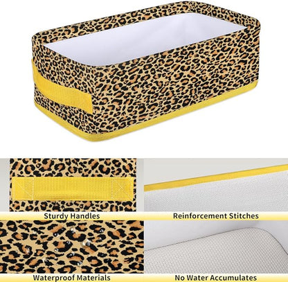 Leopard Skin Animals Bathroom Storage Basket, Foldable - Image 4