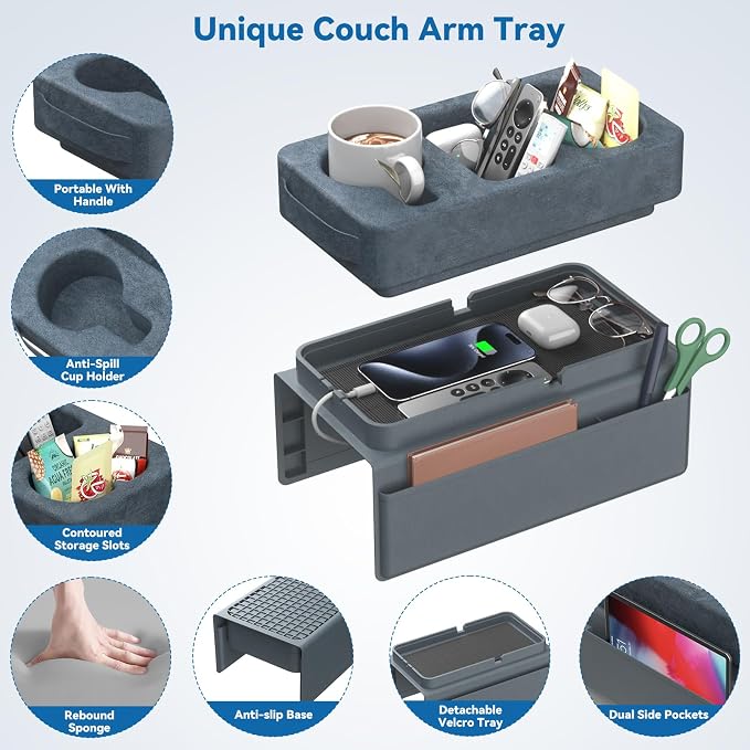Couch Arm Tray Removable Armrest - Image 2
