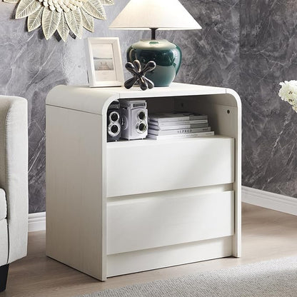 25" Tall Modern Nightstand Set of 2, 23.6'' Wide Wood Bedside Table w/2 Storage - Image 2