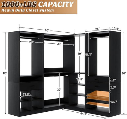 Unikito 86" Corner Closet System, Modular Closets Organizer - Image 7
