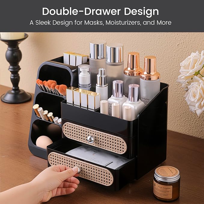 Aveniee Makeup Organizer with Drawers, Large Bathroom Countertop Organizer - Image 3